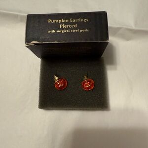 Avon Gold and Orange Pumpkin Earrings